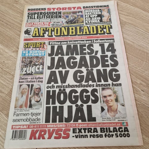 Aftonbladet tidning från 2004
