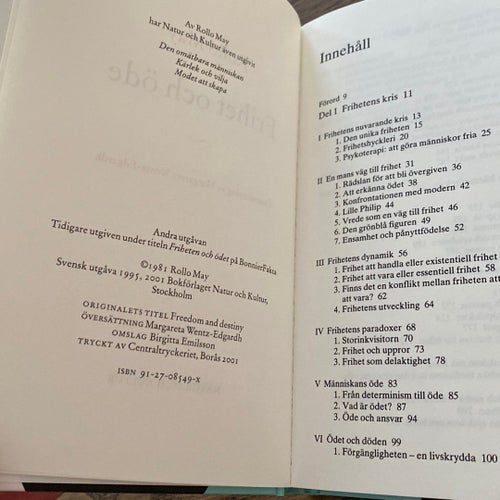 Frihet och öde av Rollo May, 1995, bok