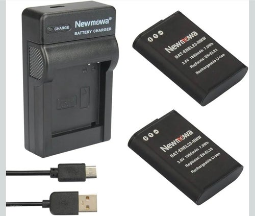 Newmowa Batteriladdare med 2 batterier för Nikon Coolpix B700, P600, P610