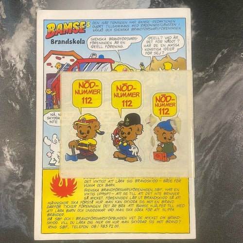 Bamse's Brandskola med klistermärken av Rune A