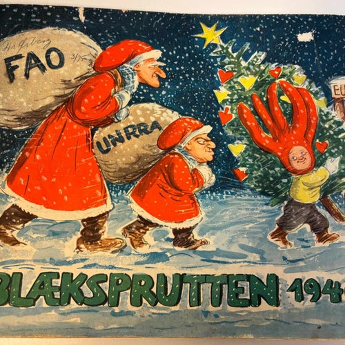 Bläcksprutten 1946 – 58:e årgången – dansk satirtidning/julalbum – Gyldendal