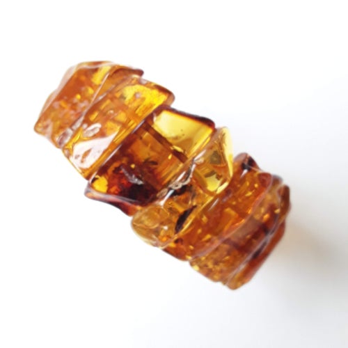 Baltic Amber Bracelet Wide Stretchy gemstone armband
