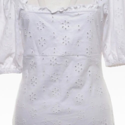ASOS DESIGN Vit hålspets klänning, storlek 38 (36 S/M)