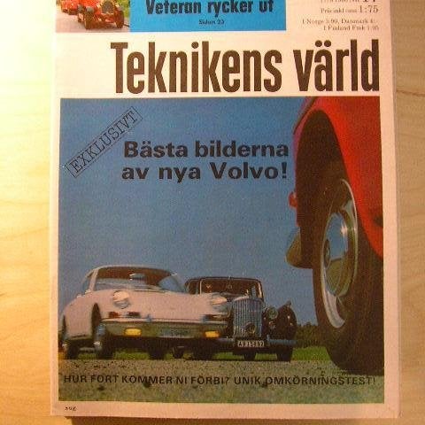 TEKNIKENS VÄRLD NR 17 1966 NYA VOLVO 144 ,GLAS 1700