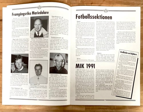 Mariedals IK Borås 60 år Häfte om idrottsklubbens historia Sport idrott