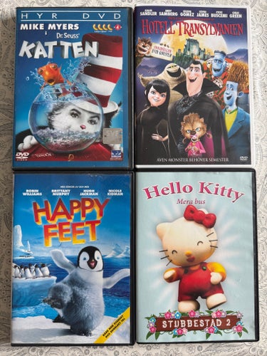 Filmpaket barn/familj 4+1 extra DVD! Fint skick