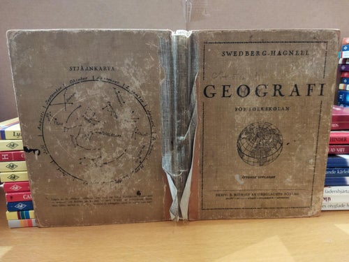 Geografi för Folkskolan Sven Swedberg & Axel Hagnell. Bok. Lässkick
