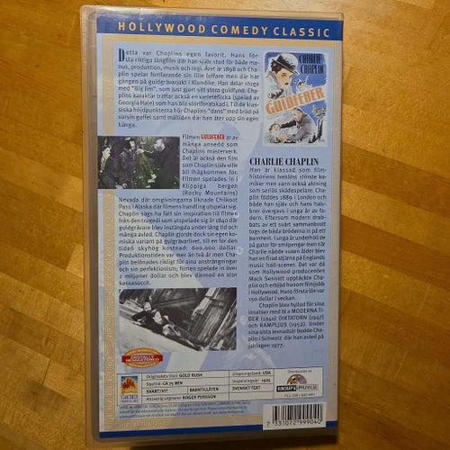 Guldrush (VHS) Sv Guldfeber Charlie Chaplin Komedi