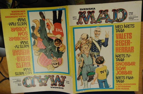 Svenska Mad 1976 nr 6. Very Good plu