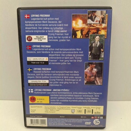 Crying Freeman - Region 2, DVD-Film, Svensk text, Fint skick