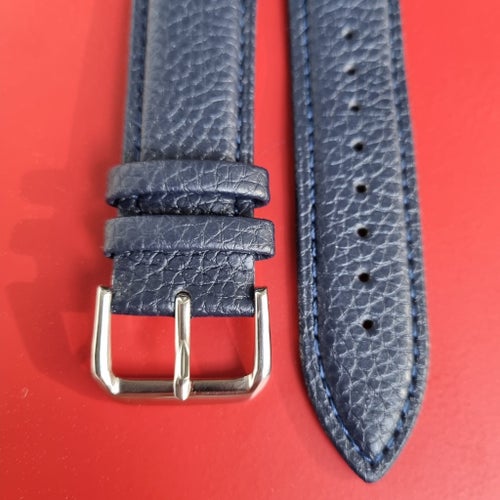 Blå klockarmband 20mm med blå söm