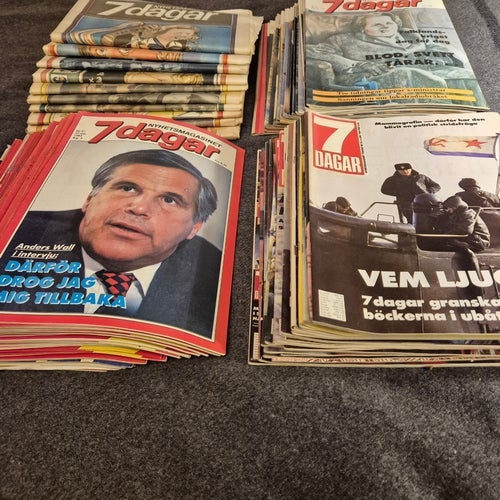 Nyhetsmagasinet 7 dagar, 95 nr från 1981 till 1984. Gott skick!