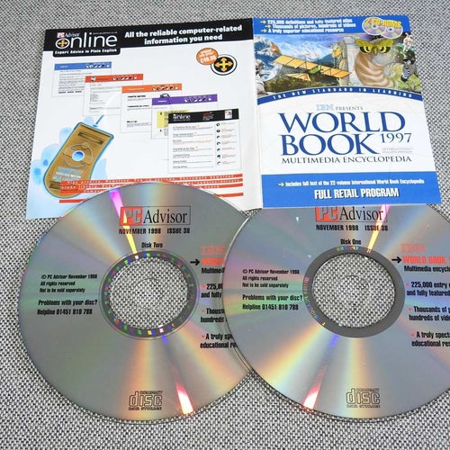 World Book 1997 Encyclopedia CD-ROM PC Advisor Issue 38 Nov 1998