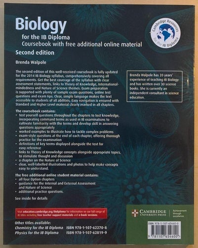 Biology for the IB Diploma / Brenda Walpole, Ashby Merson-Davies, Leighton Dann