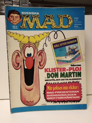 Svenska Mad 1974 nr 2. Very Good plus