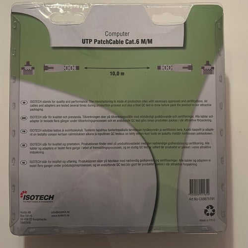 Isotech UTP Patchkabel Cat.6 M/M, 10 m