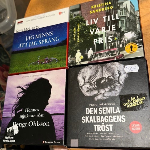 4 st Ljudböcker: Ron McLarty - Jag minns att jag sprang, Kristina Sandberg - Liv