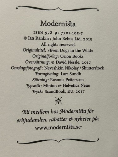 Även vilda hundar av Ian Rankin. Bok. Very Fine plus