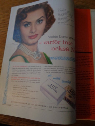 Husmodern nr41 1956 Sophia Loren Lux annons, mat, mode, inredning & mer