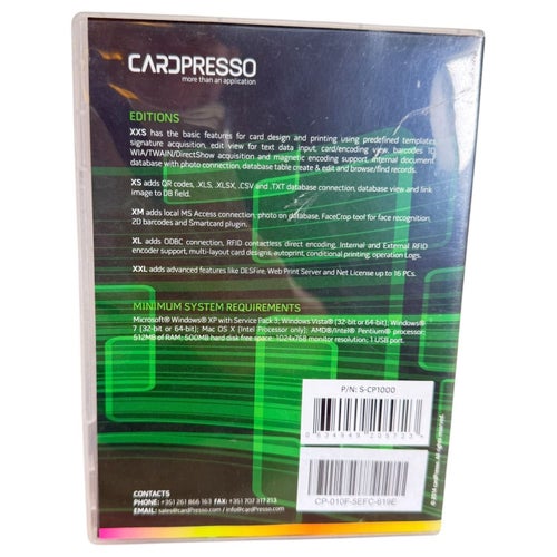 Cardpresso Mjukvara ID-kort Magnetisk Kortdesign PC Windows