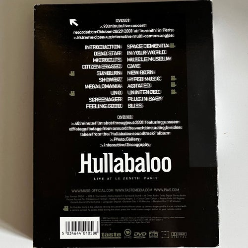 Muse Hullabaloo Live At Le Zenith Paris Dobbelt DVD