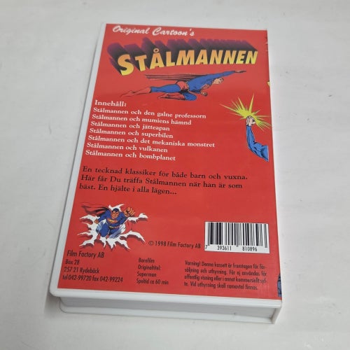 Stålmannen med vänner VHS film röd kassett