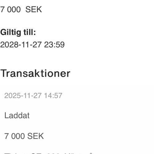 Ticket presentkort 7000:-