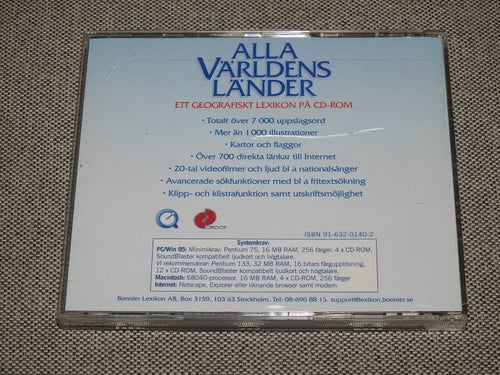Alla Världens Länder CD-ROM PC Windows 95