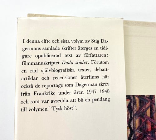 Samlade skrifter nr 11 - Självanalys och självbiografi mm. av Stig Dagerman