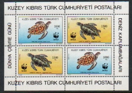 Turkiska Cypern, BL 11 m 334-335 Havssköldpaddor