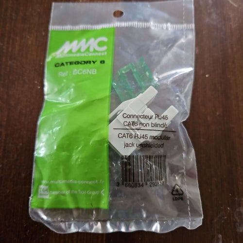 MultimediaConnect RJ45 CAT6 oskyddad modulär jack