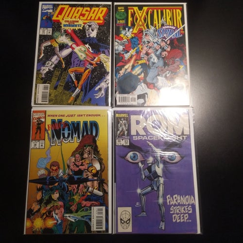 Marvel Comics Samling: Quasar, Excalibur, Nomad, ROM Spaceknight m.fl.