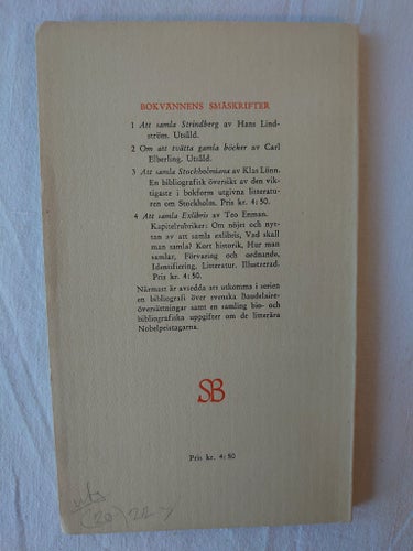 Att samla Stockholmiana. Lönn, Klas. 1950.