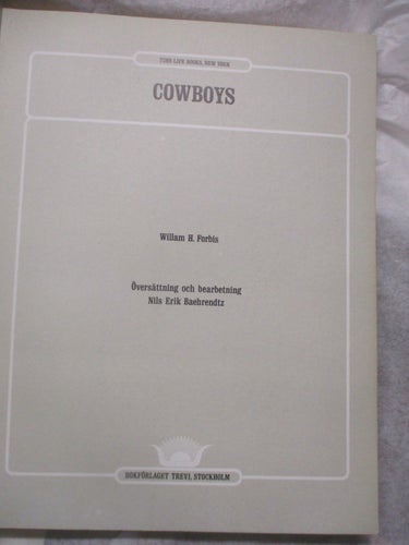 BOK COWBOYS WILLIAM H FORBIS TRYCKT 1978