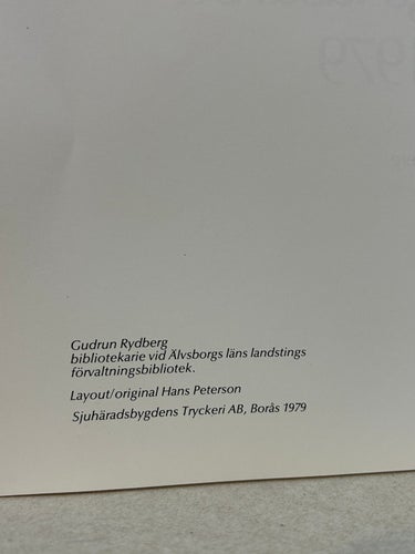 Vänersborgs lasarett 1879-1979 av Gudrun Rydberg. Bok. Very fine plus