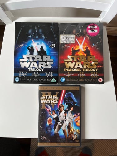 Star Wars Trilogy och Prequel Trilogy DVD-boxar