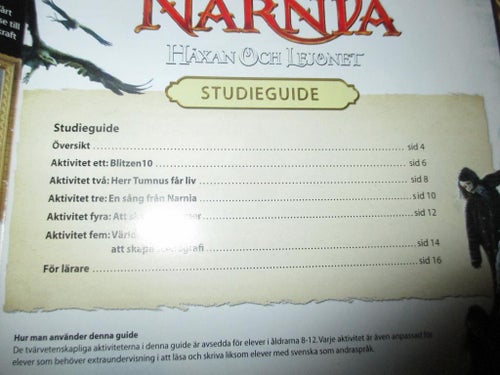 13 st studieguide till filmen om Narnia, Häxan och Lejonet