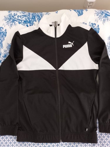 Puma svart, vit träningsjacka, storlek S