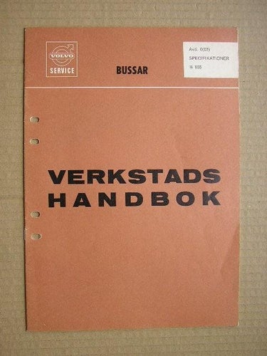 VOLVO Verkstadshandbok Buss B655 Specifikationer