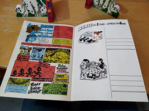 Bamse 1987 nr 12 med 2 julkort på bakomslaget