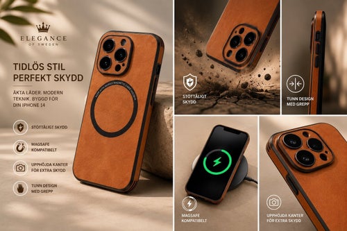 Läderfodral för iPhone 13 - Stilren Brun Design för Elegans och Skydd