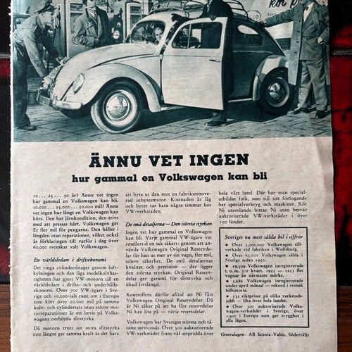 Annons från Volkswagen 1956