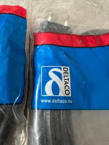 2-pack Deltaco Strömkabel, 5m, Svart