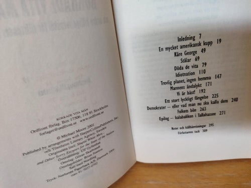 Korkade vita män Michael Moore. Bok. Very Fine