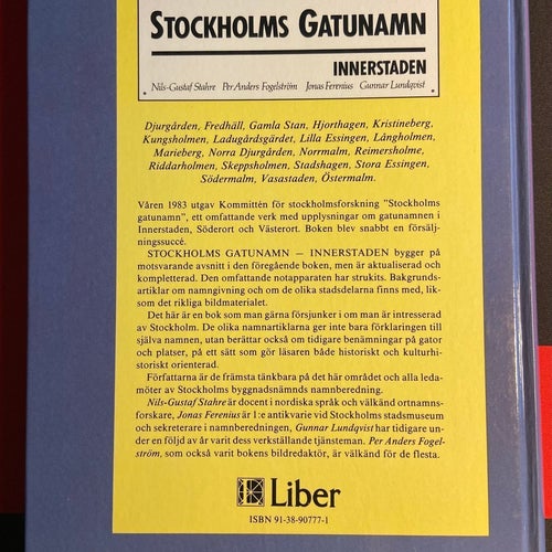 (296) Stockholms Gatunamn Innerstaden, Nils-Gustaf Stahre, Per Anders Fogelström