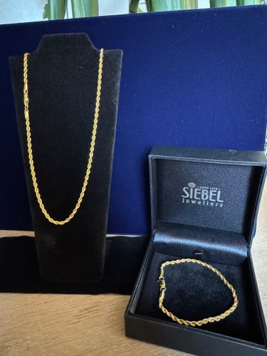 14k Guldpläterat Halsband (60cm) & Armband (20cm)