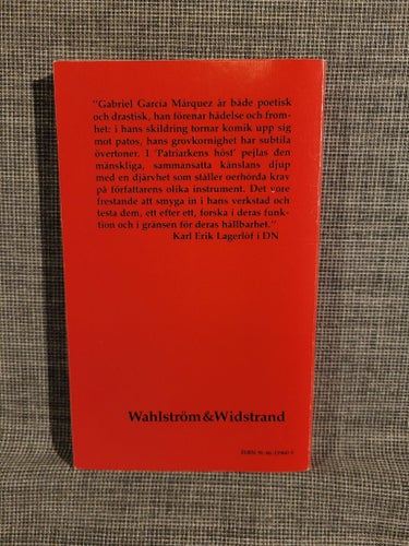 Patriarkens höst av Gabriel García Márquez, 1976