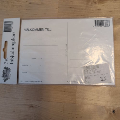 Inbjudningskort med får-motiv