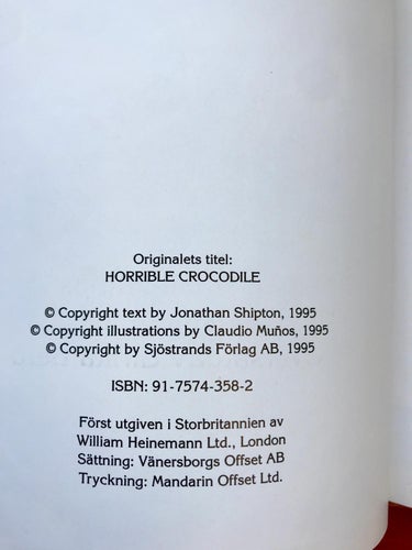 EN OTÄCK KROKODIL Jonathan Shipton Claudio Munoz 1995