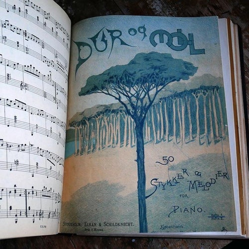 Stor samling äldre Piano nothäften ,tex. Pianospelets teknik från 1896 m.m.